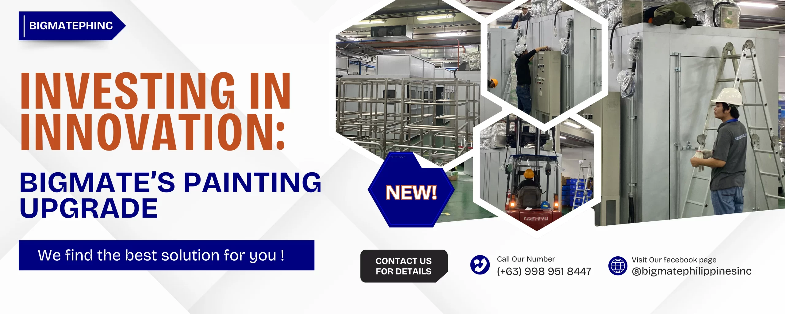 Orange and White Modern Roofing Services Outdoor Banner - Bigmate Philippines Inc. Bigmate Philippines Inc Painting Upgrade